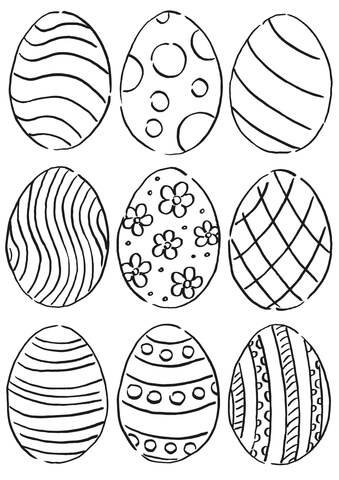 Easter Eggs Pattern Coloring Page